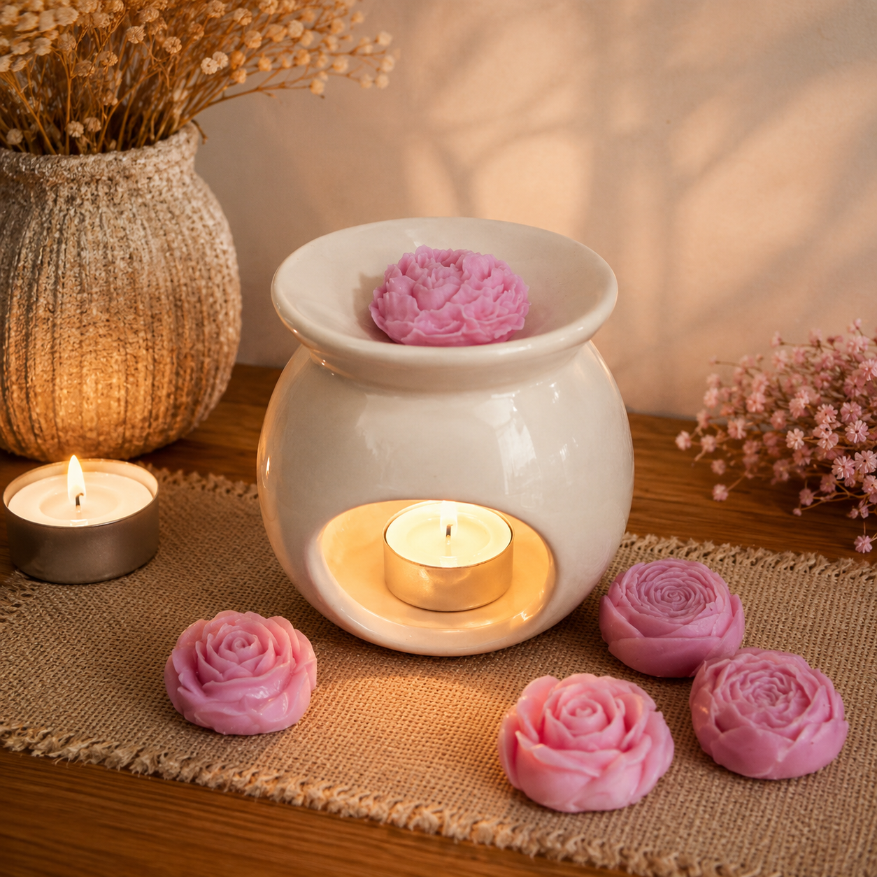 IMG_3163 Blooming Rose Soy Wax Melts – 6 Assorted Floral Designs for Home & Gifting - Image 1