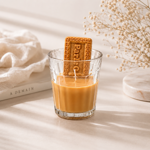 Masala Chai & Biscuit Scented Soy Wax Candle in Glass Jar for Home Decor