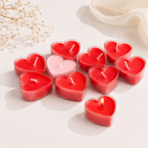 Heart Shaped Soy Wax Tea Light Candles Set of 10 | Romantic Decor & Gifts - Image 2