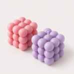 Bubble Cube Soy Wax Candle | Handmade Decorative Home Fragrance & Gift - Image 3