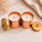 Hammered Metal Jar Soy Wax Candle | Luxury Home Decor & Gift Candle - Image 3