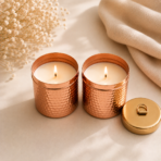 Hammered Metal Jar Soy Wax Candle | Luxury Home Decor & Gift Candle - Image 4
