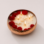 Hammered Urli Soy Wax Candle | Multi-Wick Decorative Candle for Home & Gifts - Image 4