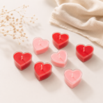 Heart Shaped Soy Wax Tea Light Candles Set of 10 | Romantic Decor & Gifts - Image 5