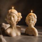 Lady Sculpture Soy Wax Candle Combo Set for Home Decor, Gifting & Interiors | Combo Set of 2