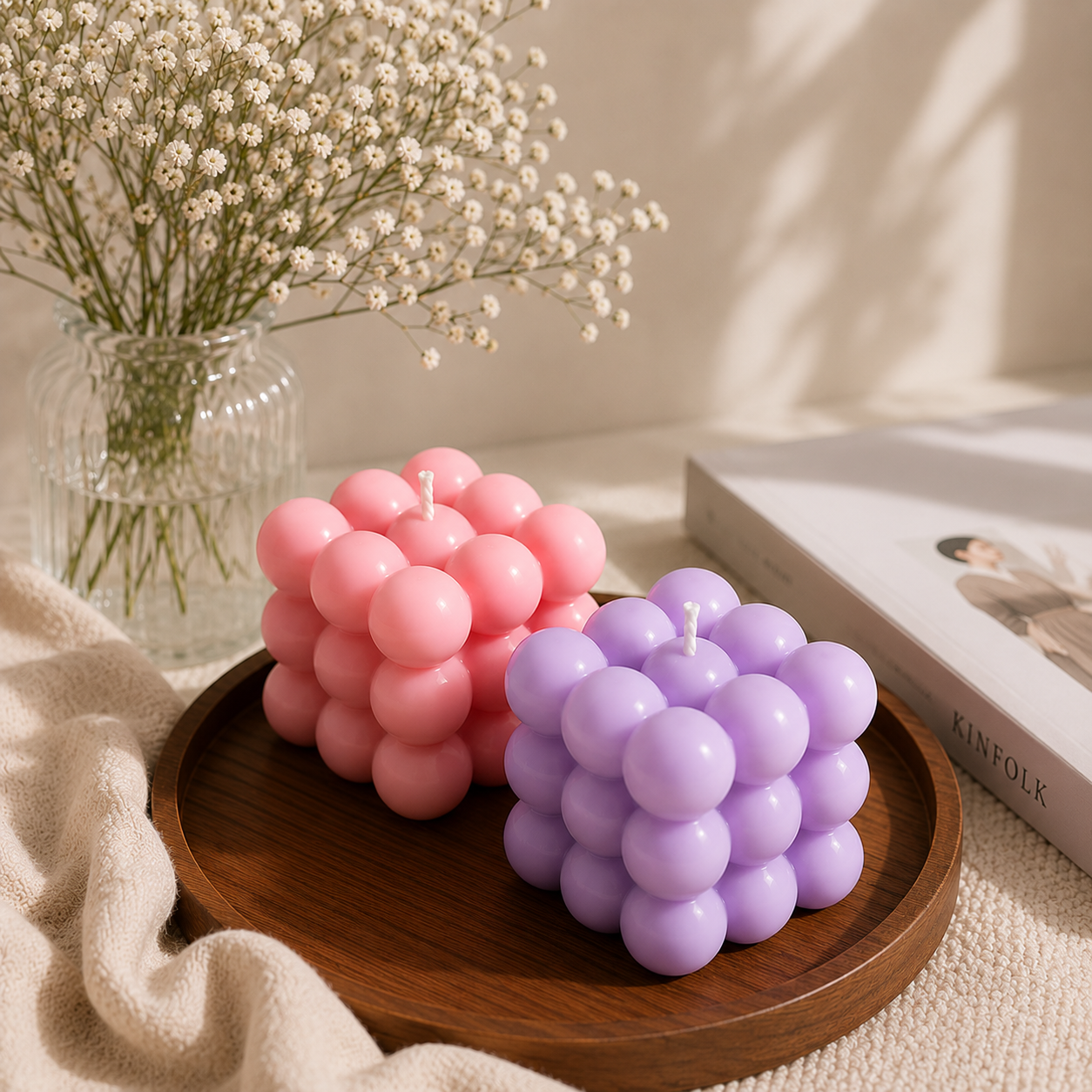 MAIN IMG 1 Bubble Cube Soy Wax Candle | Handmade Decorative Home Fragrance & Gift - Image 1