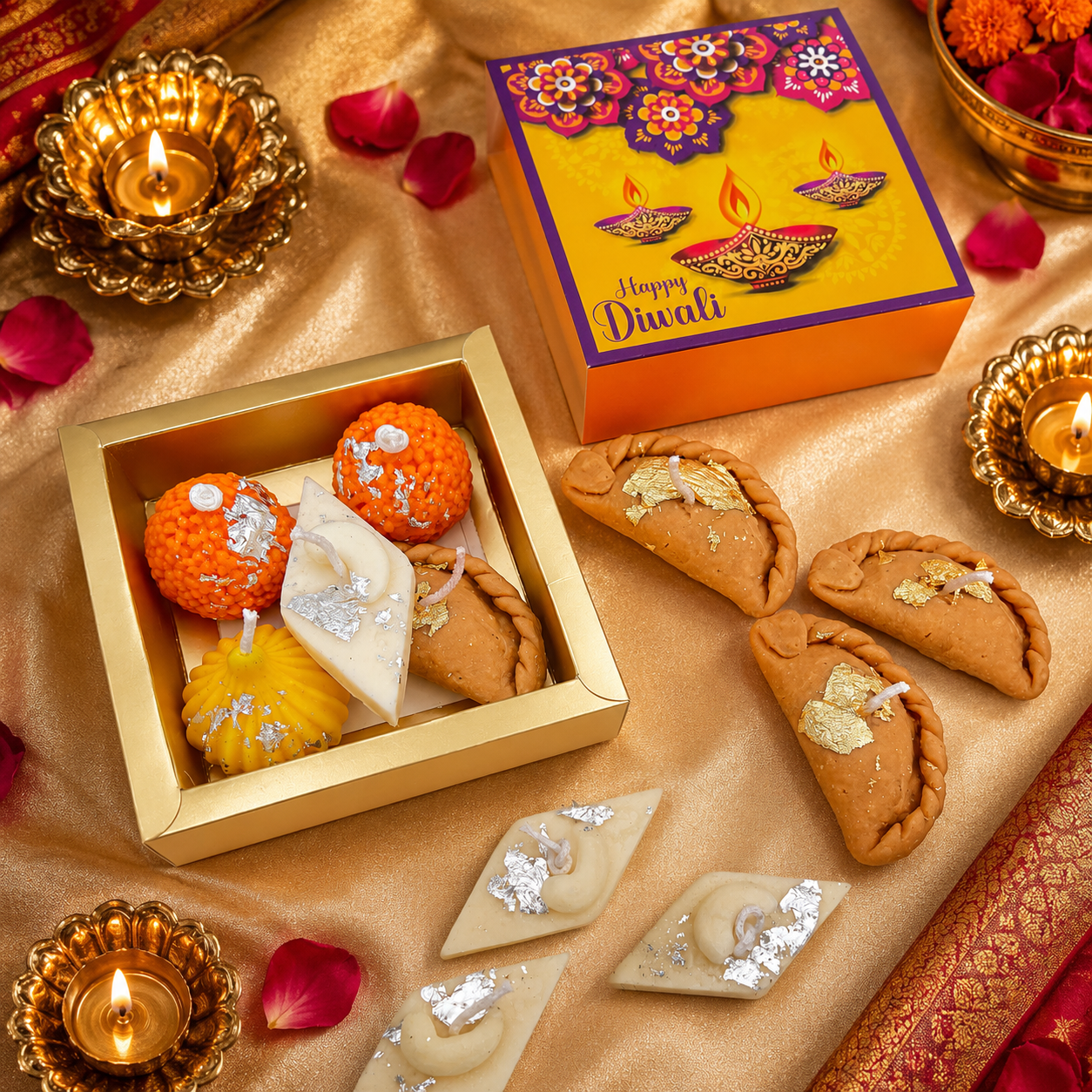 MAIN IMG -1 Mithai Soy Wax Candle Gift Box for Diwali, Weddings & Festive Gifting - Image 1