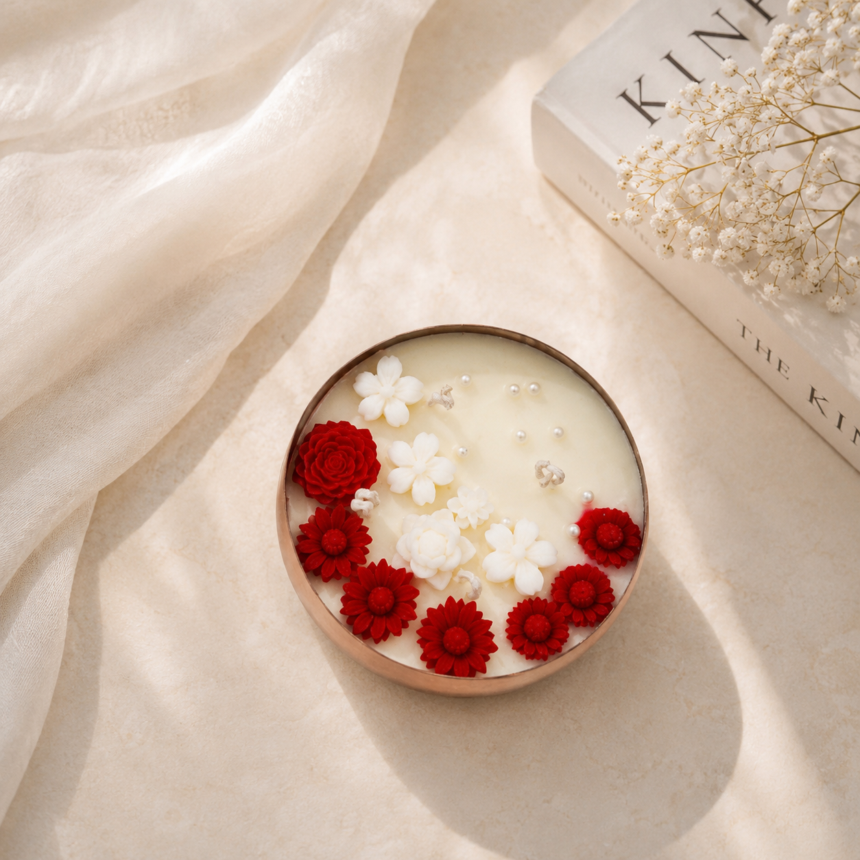 MAIN IMG -1 Hammered Urli Soy Wax Candle | Multi-Wick Decorative Candle for Home & Gifts - Image 1