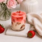 Strawberry Ice Latte Soy Blend Candle | Summer Home Décor & Gift Candle