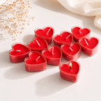 Heart Shaped Soy Wax Tea Light Candles Set of 10 | Romantic Decor & Gifts