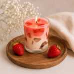 Strawberry Ice Latte Soy Blend Candle | Summer Home Décor & Gift Candle - Image 3