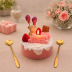 3D Teddy Birthday Cake Soy Wax Candle for Birthdays, Gifts & Party Decor - Image 3