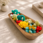 Desert Cactus Soy Wax Wooden Bowl Candle for Home Décor, Gifting & Relaxation - Image 4