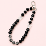Black & White Butterfly Beaded Phone Charm Wrist Strap for Women - Image 3