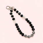 Black & White Butterfly Beaded Phone Charm Wrist Strap for Women - Image 4