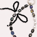 Black Bow Beaded Phone Charm Wrist Strap for Phones, Keys & Bags - Image 4