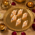 Kaju Katli Soy Wax Dessert Candles | Festive Gift Set for Diwali & Decor