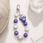 Mickey Purple Beaded Phone Charm Wrist Strap for Phones, Keys & Bags - Image 2