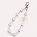 Yellow Bow Beaded Phone Charm | Crystal Mobile Charm with Lobster Clasp - Image 3