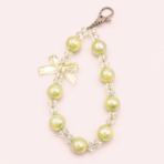 Cute Yellow Beaded Phone Charm for Girls | Aesthetic Candy Mobile Hanging Charm | Acrylic Hand Strap for Smartphones - Image 4