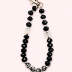 Black & White Butterfly Beaded Phone Charm Wrist Strap for Women - Image 5