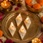 Kaju Katli Soy Wax Dessert Candles | Festive Gift Set for Diwali & Decor - Image 3