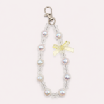 Yellow Bow Beaded Phone Charm | Crystal Mobile Charm with Lobster Clasp - Image 4